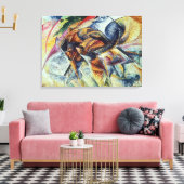 Dynamisme van een cyclist (Dinamismo di un ciclist Canvas Afdruk (Insitu (Woonkamer))