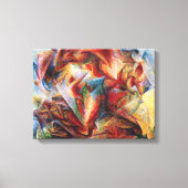 Dynamisme van een voetbalspeler van Umberto Boccio Canvas Afdruk (Voorkant)