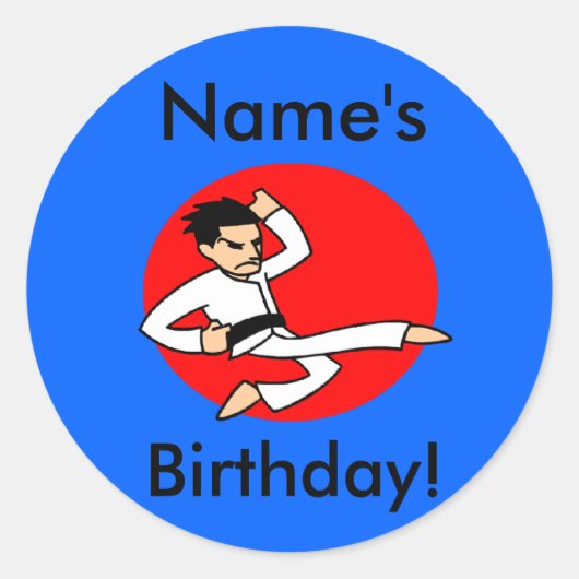 Dynamite Martial Arts Verjaardag Stickers (Voorkant)