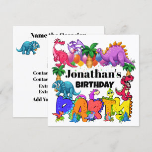 DYNAMITE-O-SAURUS DINOSAUR INVITATIE KAART