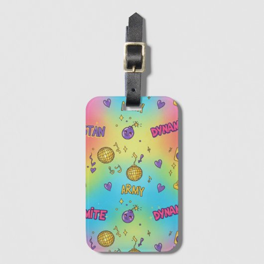 Dynamite Pop Art Rainbow Pattern Bagagelabel (Voorkant (verticaal))