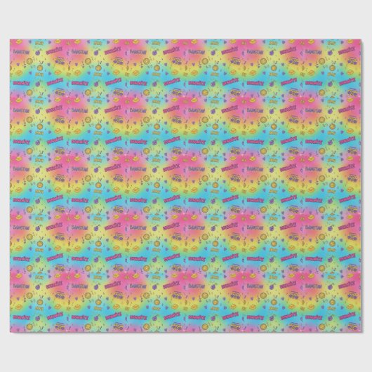 Dynamite Pop Art Rainbow Pattern Cadeaupapier (Vlak)