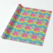 Dynamite Pop Art Rainbow Pattern Cadeaupapier (Uitgerold)