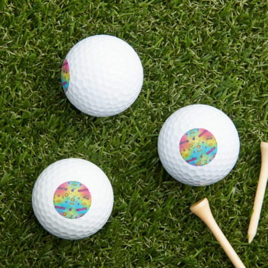 Dynamite Pop Art Rainbow Pattern Golfballen (Insitu Gras)