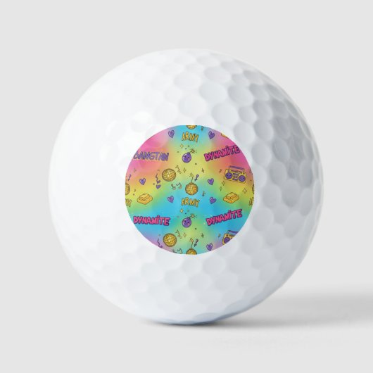 Dynamite Pop Art Rainbow Pattern Golfballen (Voorkant)