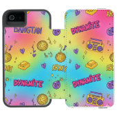 Dynamite Pop Art Rainbow Pattern Incipio iPhone Portemonnee Hoesje (Agenda Open)