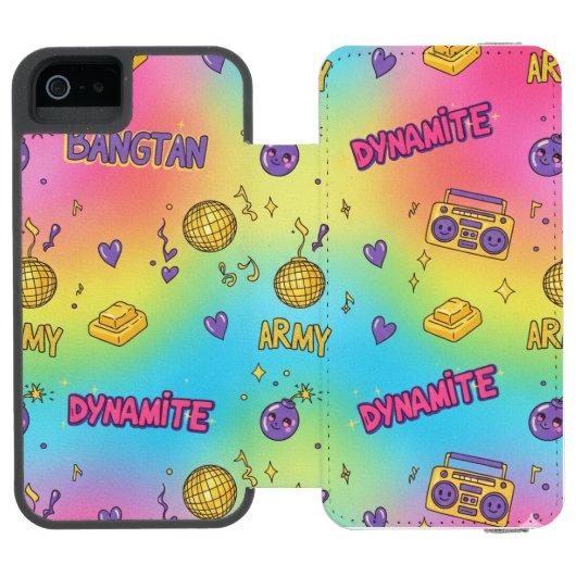 Dynamite Pop Art Rainbow Pattern Incipio iPhone Portemonnee Hoesje (Agenda Open)