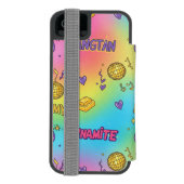 Dynamite Pop Art Rainbow Pattern Incipio iPhone Portemonnee Hoesje (Agenda Achterkant)
