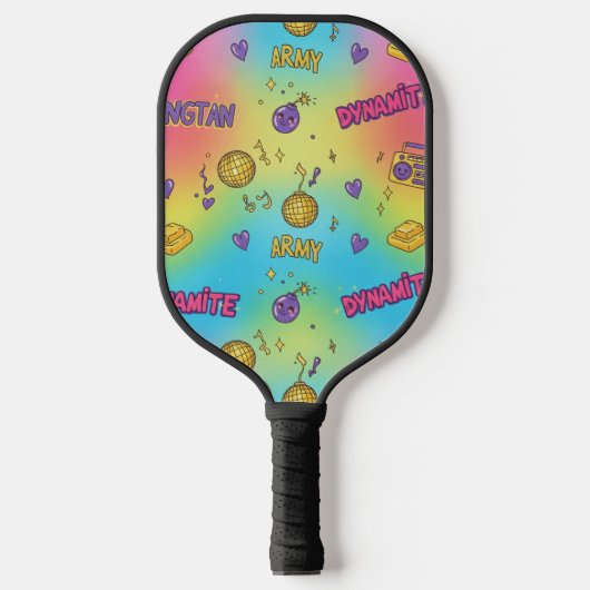 Dynamite Pop Art Rainbow Pattern Pickleball Paddle (Voorkant)