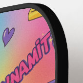 Dynamite Pop Art Rainbow Pattern Pickleball Paddle (Links Detail)