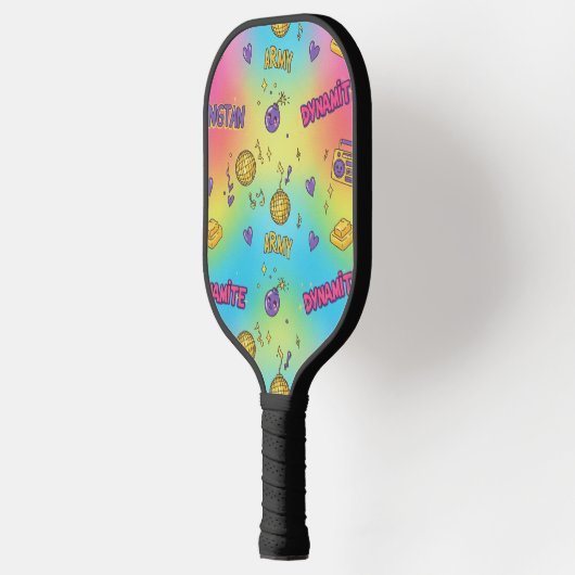 Dynamite Pop Art Rainbow Pattern Pickleball Paddle (Links)