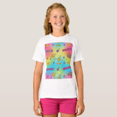 Dynamite Pop Art Rainbow Pattern T-shirt (Voorkant volledig)