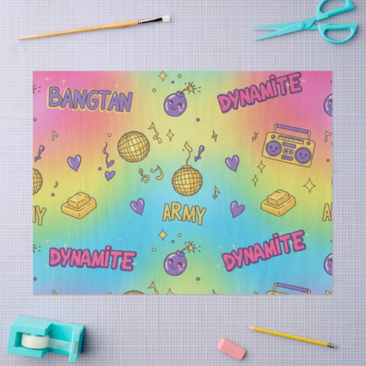 Dynamite Pop Art Rainbow Pattern Tissuepapier (Craft)