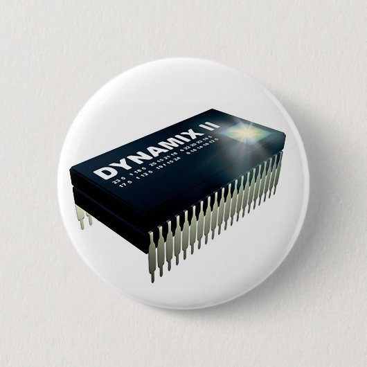 Dynamix II Chip Logo Pin Ronde Button 5,7 Cm (Voorkant)