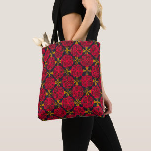 Dynasty Geometry: Rood Traditioneel Chinees Patroo Tote Bag