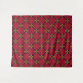 Dynasty Geometry: Rood Traditioneel Chinees Patroo Wandkleed (Voorkant (horizontaal))