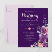 Dynasty Paarse Gember Bloemige Trouw Uitnodigingen (Voorkant / Achterkant)