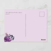 Dynasty Paarse Gember Bloemige Trouw Uitnodigingen (Achterkant)