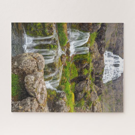 Dynjandifoss, IJsland, Jigzaag Puzzle Legpuzzel (Horizontaal)