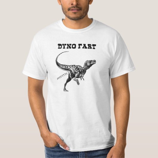 Dyno Fart - Farming Tyrannosaurus Rex Dinosaur T-shirt (Voorkant)
