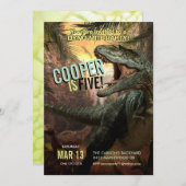 DynoMite T-Rex | Dinosaur Invitation Boys Birthday Kaart (Voorkant / Achterkant)