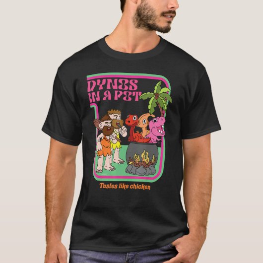 Dynos In Een Pot  Smaakt Als Kip  Dinosauriërs T-shirt (Voorkant)