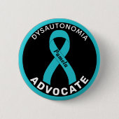 Dysautonomia Advocate Ribbon Black Button (Voorkant)