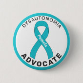 Dysautonomia Advocate Ribbon White Button (Voorkant)