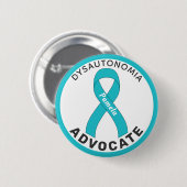 Dysautonomia Advocate Ribbon White Button (Voorkant /achterkant)