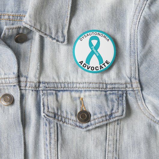 Dysautonomia Advocate Ribbon White Button (In situ)