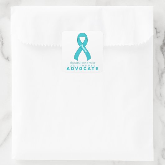 Dysautonomia Advocate White Square Sticker (Tas)