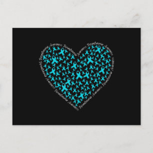 Dysautonomia Awareness, Blauwgroen Ribbon POTS War Briefkaart