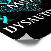 Dysautonomia Awareness Blauwgroen Ribbon T-Shirt71 Poster (Hoek)