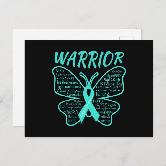 Dysautonomia Awareness POTS HyperPOTS NCS Warrior Briefkaart (Voorkant / Achterkant)