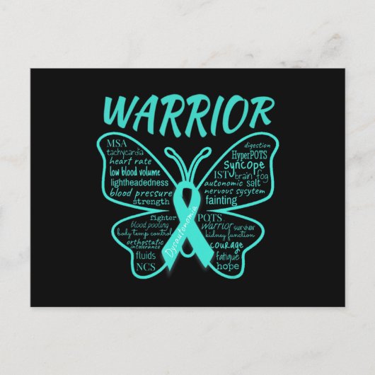Dysautonomia Awareness POTS HyperPOTS NCS Warrior Briefkaart (Voorkant)