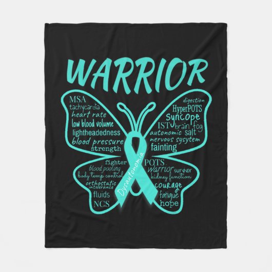 Dysautonomia Awareness POTS HyperPOTS NCS Warrior Fleece Deken (Voorkant)