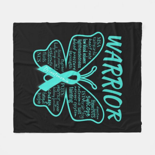 Dysautonomia Awareness POTS HyperPOTS NCS Warrior Fleece Deken (Voorkant (Horizontaal))