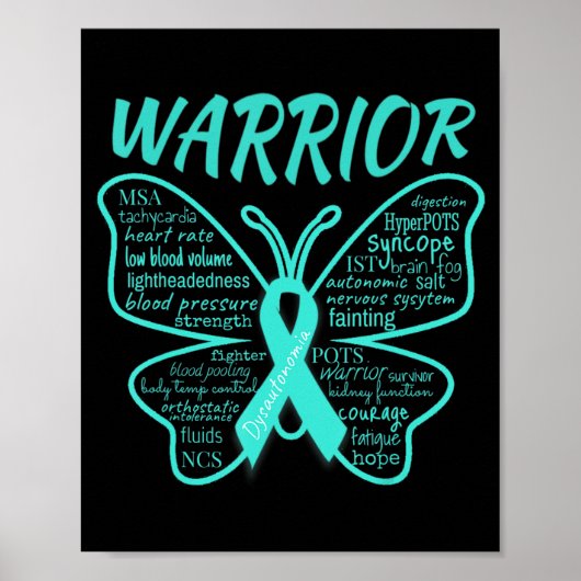 Dysautonomia Awareness POTS HyperPOTS NCS Warrior Poster (Voorkant)