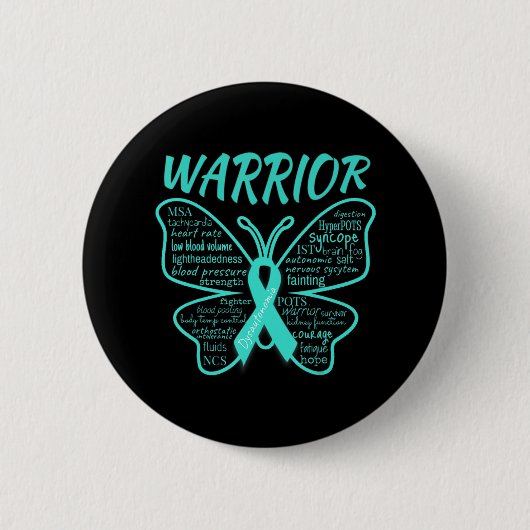 Dysautonomia Awareness POTS HyperPOTS NCS Warrior Ronde Button 5,7 Cm (Voorkant)