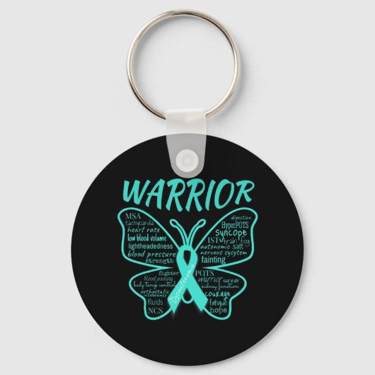 Dysautonomia Awareness POTS HyperPOTS NCS Warrior Sleutelhanger (Voorkant)