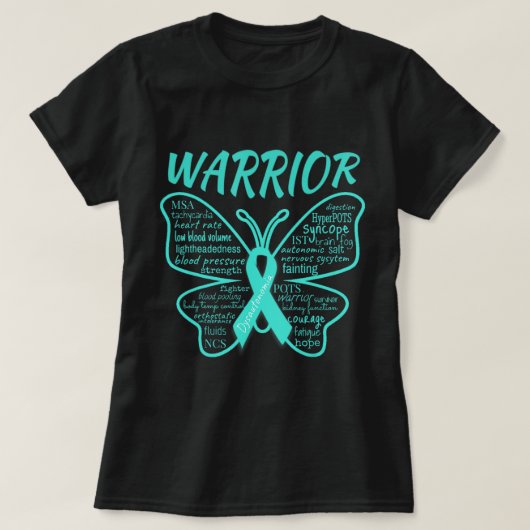 Dysautonomia Awareness POTS HyperPOTS NCS Warrior T-shirt (Design voorkant)