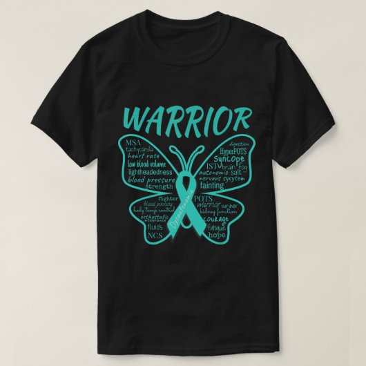 Dysautonomia Awareness POTS HyperPOTS NCS Warrior T-shirt (Design voorkant)
