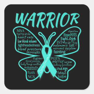 Dysautonomia Awareness POTS HyperPOTS NCS Warrior Vierkante Sticker