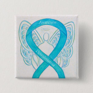 Dysautonomia Awareness Ribbon Angel Button Pins