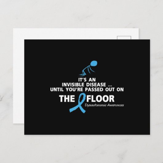 Dysautonomia Awareness Shirt Het is een onzichtbar Briefkaart (Voorkant / Achterkant)