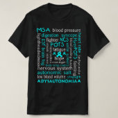 Dysautonomia Awareness T-shirt Blauwgroen Ribbon G (Design voorkant)