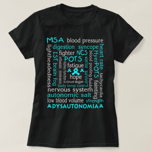 Dysautonomia Awareness T-shirt Teal Ribbon Gift18 (Design voorkant)