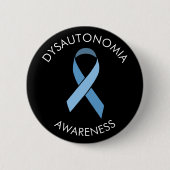 Dysautonomia Blue Awareness Ribbon Pin Ronde Button 5,7 Cm (Voorkant)