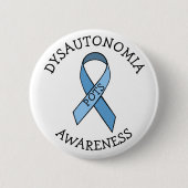 Dysautonomia Blue Awareness Ribbon Pin Ronde Button 5,7 Cm (Voorkant)