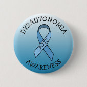 Dysautonomia Blue Awareness Ribbon Pin Ronde Button 5,7 Cm (Voorkant)
